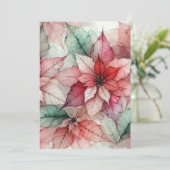 印刷可能な水色スタイルアルコールインクポインセチア 招待状 (スタンド正面)