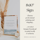 印刷可能な沿岸水の色のカスタムウェディングサイン ポスター