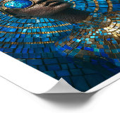 印刷可能な濃い肌はげ女フェイクモザイク061 ポスター (角)