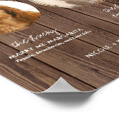 印刷可能な犬のシグネチャードリンク素朴の結婚サイン ポスター (角)