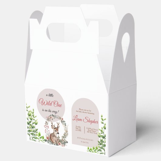 印刷可能な甘いベビーディアワイルドフラワーズフォレストビーブ フェイバーボックス (オープン)