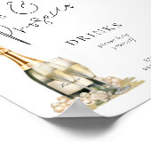 印刷可能な真珠プロセッコブライダルシャワードリンクサイン ポスター (角)