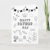 印刷可能な着色ハッピーファーザーのデイカード ノートカード (正面)