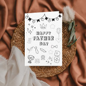 印刷可能な着色ハッピーファーザーのデイカード ノートカード