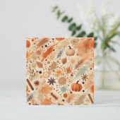 印刷可能な秋の水の色かぼちゃのスクラップブック 招待状 (スタンド正面)