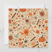 印刷可能な秋の水の色かぼちゃのスクラップブック 招待状 (裏面)