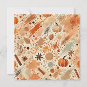 印刷可能な秋の水の色かぼちゃのスクラップブック 招待状 (正面)