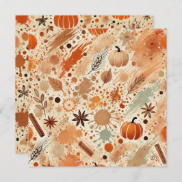 印刷可能な秋の水の色かぼちゃのスクラップブック 招待状