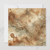 印刷可能な秋の水の色の木目スクラップブック 招待状 (正面)