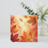 印刷可能な秋の水の色の離れスクラップブック 招待状 (スタンド正面)