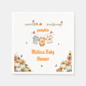 印刷可能な秋の甘い小さなカボチャ赤ちゃんシャワー スタンダードカクテルナプキン (正面)