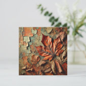 印刷可能な秋の紅皮スクラップブック 招待状 (スタンド正面)