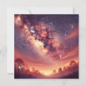 印刷可能な秋の銀河系天の川スクラップブック 招待状 (正面)