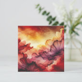 印刷可能な秋サンセットアルコールインクスクラップブック紙 招待状 (スタンド正面)