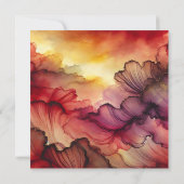 印刷可能な秋サンセットアルコールインクスクラップブック紙 招待状 (裏面)