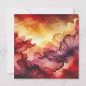 印刷可能な秋サンセットアルコールインクスクラップブック紙 招待状 (正面)