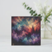 印刷可能な秋トワイライト動揺してインクスクラップブック 招待状 (スタンド正面)