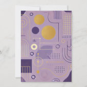 印刷可能な紫と金ゴールドスカンジナビアのパターン 招待状 (正面)