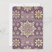 印刷可能な紫と金ゴールドスカンジナビア冬 招待状 (正面)