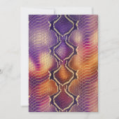 印刷可能な紫&金ゴールドスネークスキンスクラップブック紙 招待状 (正面)