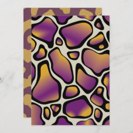 印刷可能な紫&金ゴールド牛のプリントスクラップブック紙 招待状