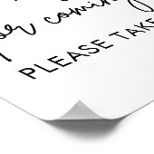 印刷可能な結婚式の引き出物は1つのサインを取って下さい ポスター (角)