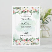 印刷可能な結婚式招待状、フローラ招待状 招待状 (スタンド正面)
