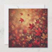 印刷可能な落下メープル離れ《写真》ぼけ味スクラップブック 招待状 (裏面)