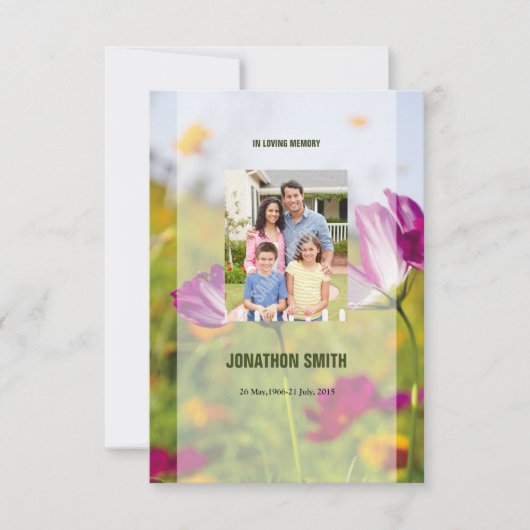 印刷可能な葬儀テンプレート 招待状 (正面)