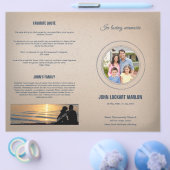 印刷可能な葬儀プログラムテンプレートパンフレット チラシ (シングル)