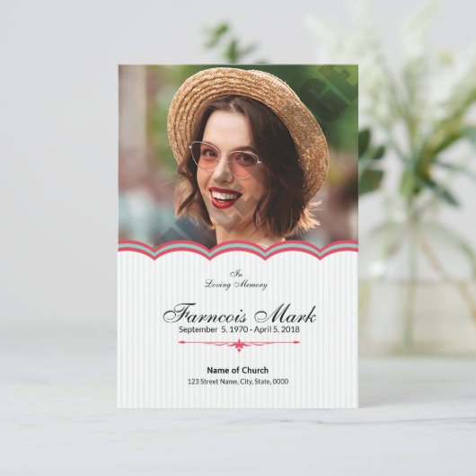 印刷可能な葬儀祈りの言葉カードテンプレート (スタンド正面)