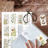 印刷可能な蝶ジャンクジャーナルのラベルとページ カード