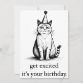 印刷可能な誕生日カーおもしろいド、Cat誕生日 シーズンカード (正面)