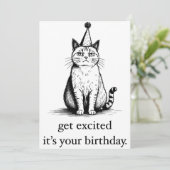 印刷可能な誕生日カーおもしろいド、Cat誕生日 シーズンカード (スタンド正面)