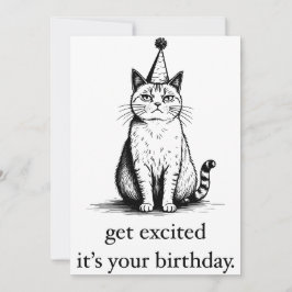 印刷可能な誕生日カーおもしろいド、Cat誕生日 シーズンカード