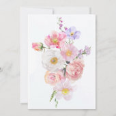 印刷可能な誕生日ブランチ招待状ワイルドフラワー 招待状 (裏面)