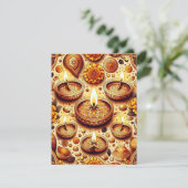 印刷可能な金ゴールド&ブロンズディワリスクラップブック紙 招待状 (スタンド正面)