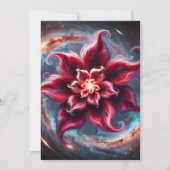 印刷可能な銀河系ポインセチア紙 招待状 (裏面)