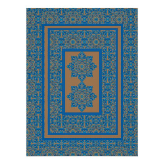 印刷可能な青と銅のポスター ポスター (正面)