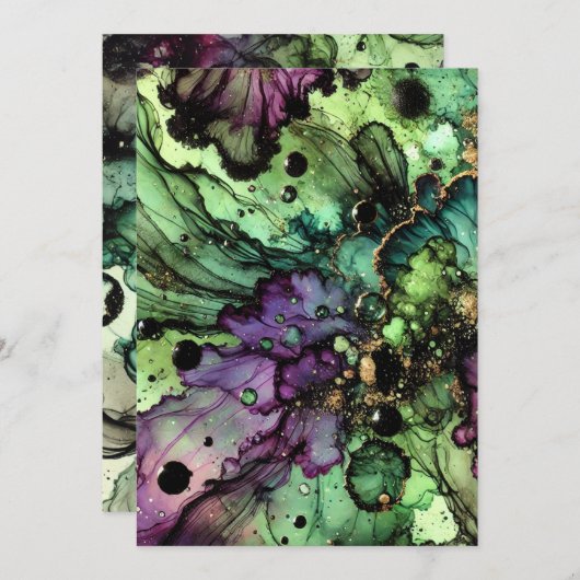 印刷可能な魔女の醸造ハロウィンアルコールインク 招待状 (正面/裏面)