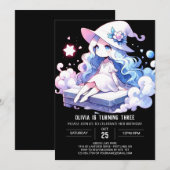 印刷可能な魔法ウィザード誕生日 招待状 (正面/裏面)