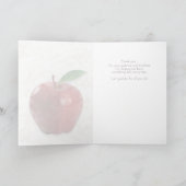 印刷可能なApple先生への感謝 カード (内部)