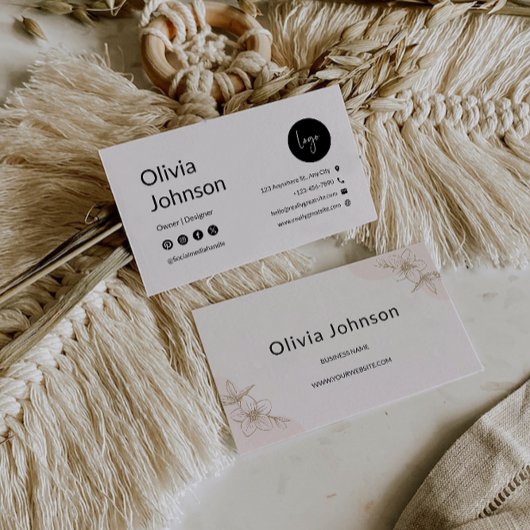 印刷可能なBoho名刺テンプレート 名刺