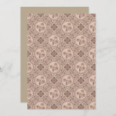 印刷可能なMocha Rococoリバイバルマンダラジオタイル 招待状 (正面/裏面)