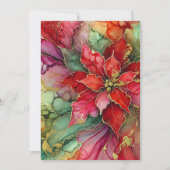 印刷可能カラフル抽象芸術アルコールインクポインセチア 招待状 (正面)