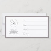 印刷可能ギフトカードテンプレート簡単カスタマイズ サンキューカード (裏面)