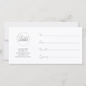 印刷可能ギフトカードテンプレート簡単カスタマイズ サンキューカード (裏面)