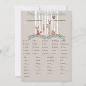 印刷可能ゲーム!ウッドランド生き物の赤ちゃんシャワー 招待状 (正面)