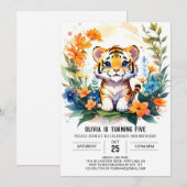 印刷可能タイガーボーイ誕生日招待状 招待状 (正面/裏面)