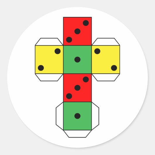 印刷可能ダイサイコロ |スケッチ姿 |鮮やかな色 ラウンドシール (正面)